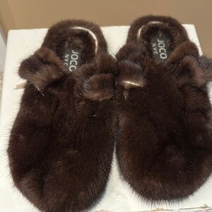 JOCO NYC Brown Fur Slippers